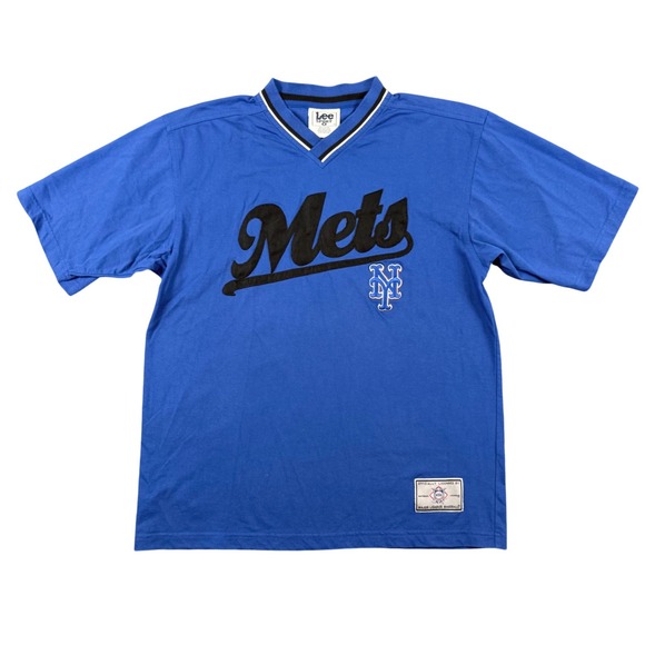 Lee Other - Vintage 90s Lee Sport New York Mets V-Neck Jersey Shirt Mens M Blue MLB Baseball